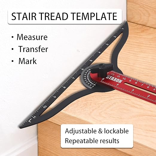 Stair Tread Template Tool – Stair Tread Gauge, Hidden Screw Slide Rail Stair - Image 2