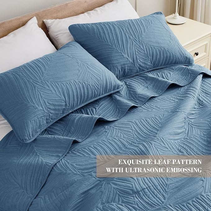 Exclusivo Mezcla Twin Quilt Bedding Set, Lightweight Bluish Grey Quilts Twin - Image 3