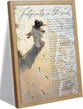 YOXORDQ Framed-Footprints in The Sand Poem Canvas Wall art, 12x16in | Jesus by YOXORDQwallart