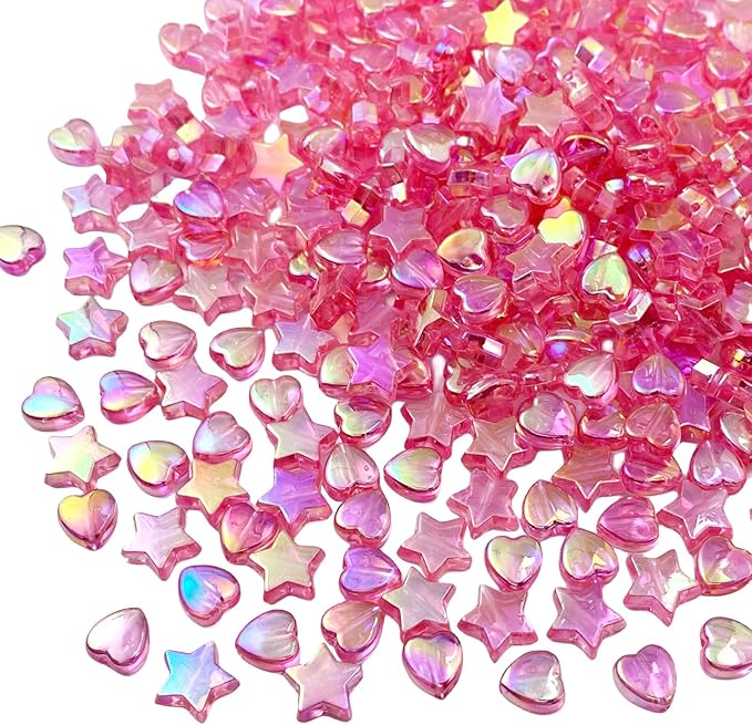 600 PCS Acrylic Heart Star Shape Beads by Jmassyang