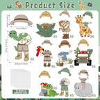 60pcs Jungle Safari Theme DIY Cutouts Jungle Animals Bulletin Board Decoration - Image 2