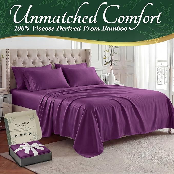 DECOLURE 100% Viscose Derived from Bamboo Sheets Twin Size - Image 2