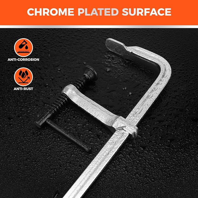 HORUSDY 4-Pack 12-Inch Bar Clamp Set, Light Duty Drop Forged Steel F Clamps - Image 7
