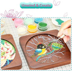 Wooden Coasters Craft Kits – Filigree Enamels Painting DIY Coasters Art - Image 3