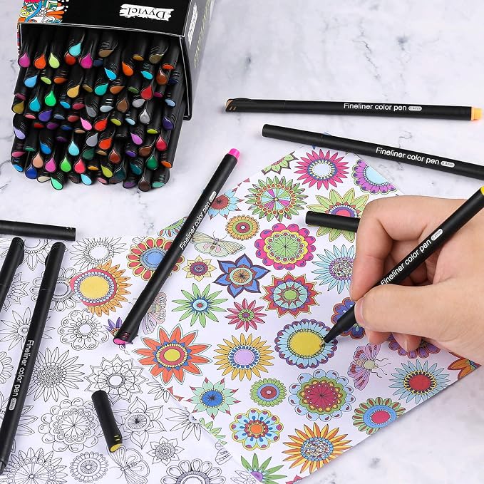 Dyvicl Journal Planner Pens Colored Pens, 100 Colors 0.4mm Fineliner Pen Set - Image 5