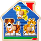 Melissa & Doug Pet Animals Jumbo Knob Puzzle, Wooden Peg Puzzle by Unknown