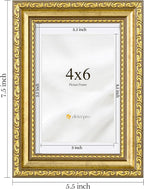 eletecpro 4x6 Vintage Picture Frame, Glass Cover, Horizontal or Vertical - Image 3