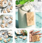 AUEAR, Blank Wooden Key Chain Wood Keychain Key Ring Key Tags Personalized EDC - Image 5