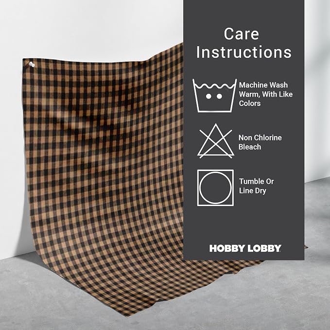 Hobby Lobby Black & Tan Homespun Check Cotton Fabric, 2 Yards | Precut Fabric - Image 4