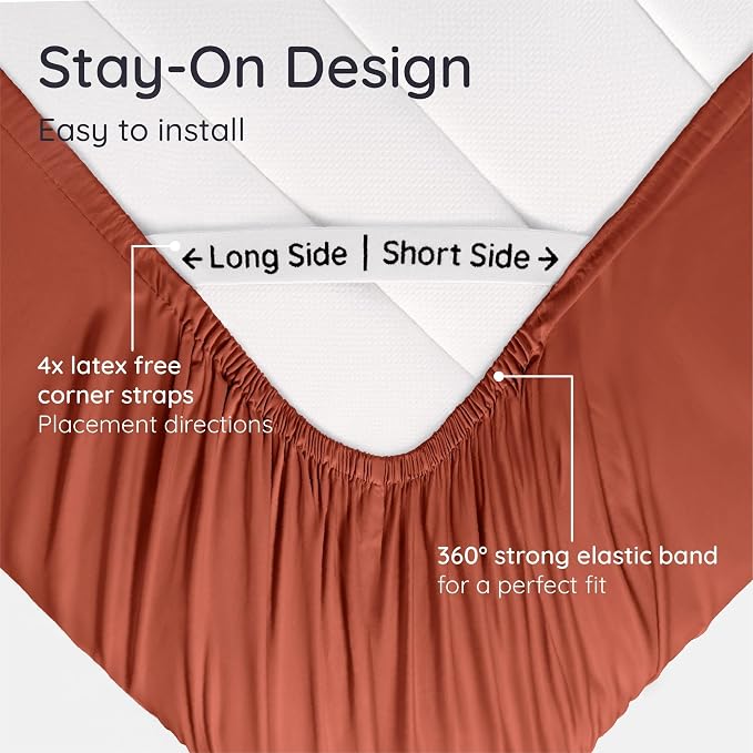 Bambaw 100% Viscose Derived from Bamboo Fitted Sheet Twin Size, Cooling Fitted - Image 5