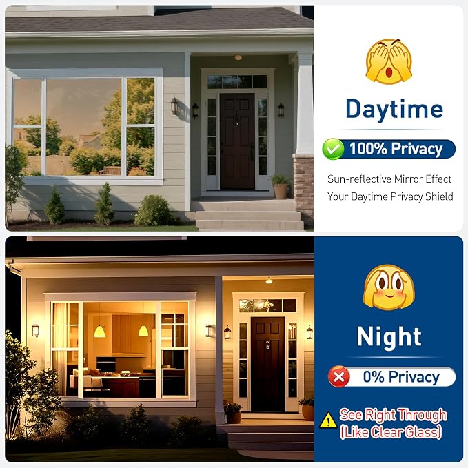 Coavas Window Privacy Film Daytime See Out Not in, 83% UV Blocking Heat Control - Image 5