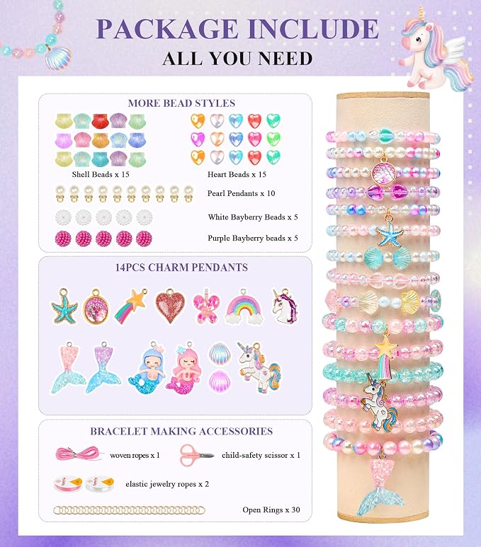 DUDUCOFU 900Pcs Mermaid Bracelet Making Kit - Image 2
