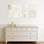 2 Pieces Coastal Wall Art Sea Shell Sand Dollar Painting Modern Abstract Gold - Image 5