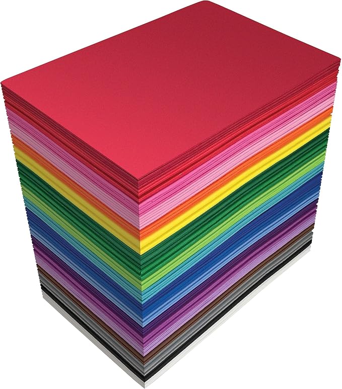 Better Office Products Foam Sheets, 100 Pack EVA Craft Foam, 5.5 x 8.5 Inch by BetterOfficeProducts