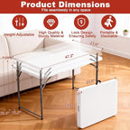 Elevon Folding Table Set of 2, 4 Feet Heavy Duty Fold-in-Half Utility Table - Image 2