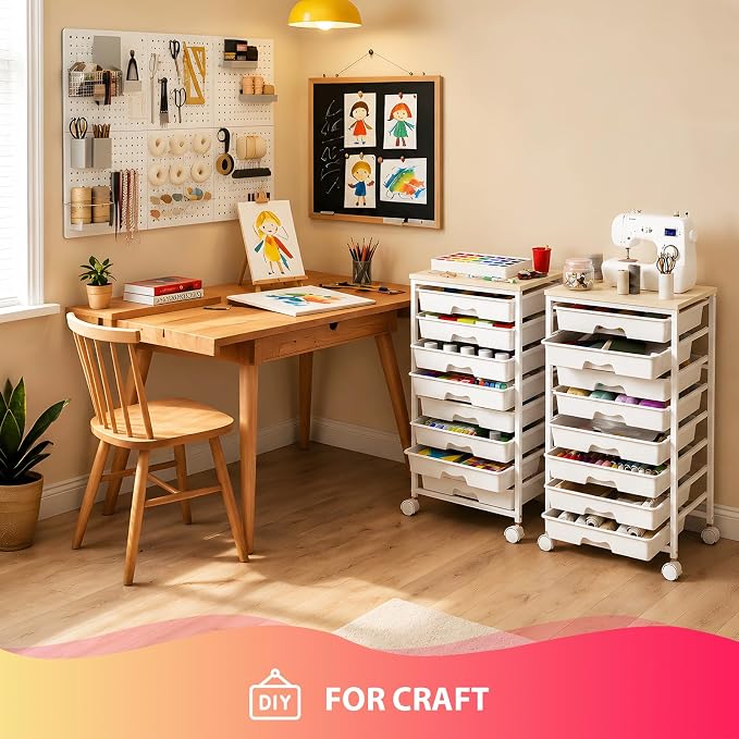 Goovilla Rolling Cart with Drawers, Utility Cart Organizer With 8 Removable - Image 7