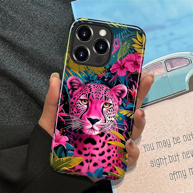 ZHEGAILIAN Case for iPhone 14 Pro, Panther Leopard Flower Durable Shockproof - Image 5