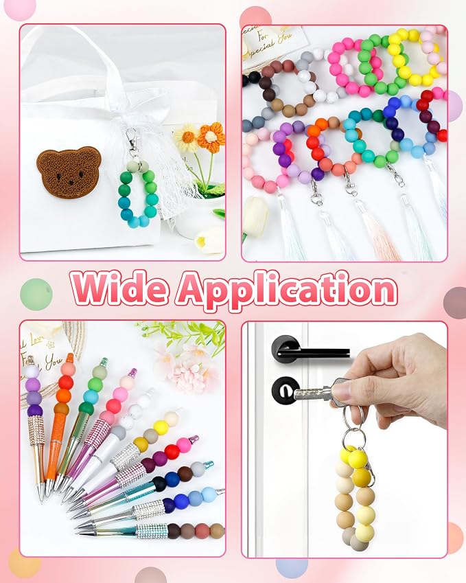 FIVEIZERO 160PCS 15mm Round Silicone Beads, Wear-resistant, Easy-clean - Image 5