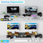 Spacrea Metal Desk Organizers and Accessories, Dual Monitor Stand Riser - Image 2