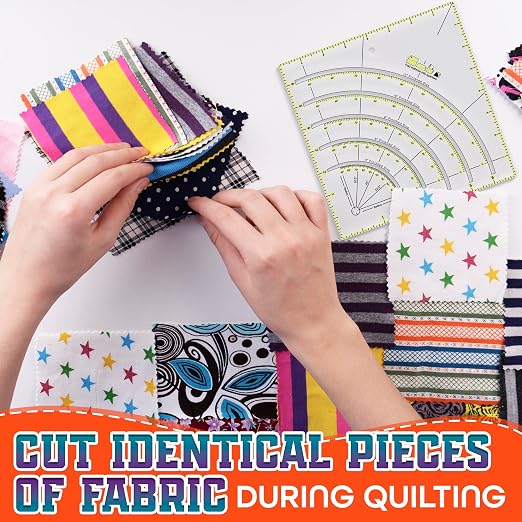8.1 x 8.1 Inch Precision Slotted Quilting Ruler – 1/8" Grid Lines Transparent - Image 5