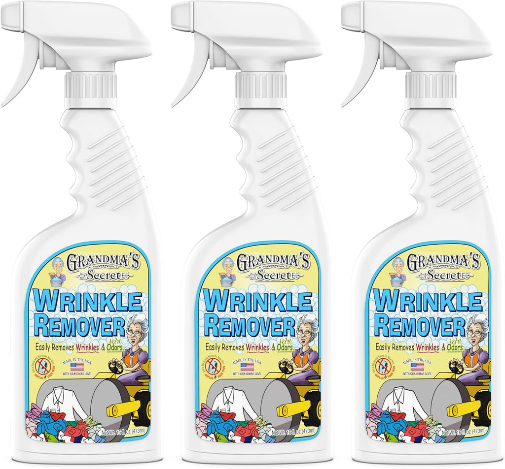 Grandma's Secret Wrinkle Remover Spray - Easily Removes Wrinkles & Odors - Wrinkle Release, Fabric Refresher Spray, Chlorine, Bleach and Toxin-Free - 16 Ounce, 3 Pack