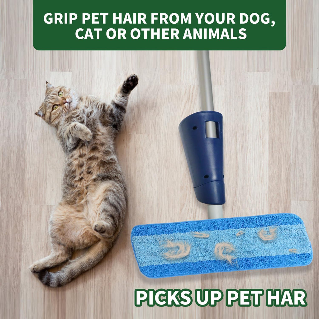 20 Pack Microfiber Cleaning Pads for Bona Mop, Reusable Microfiber Mop Pads for 18 Inch Mop, Hardwood & Hard Surface Floors Replacement Cleaning Mop Pads, Machine Washes