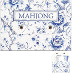 Leather Mahjong Card Clutch Holder Pouch Chinoiserie Floral Mahjong Card Sleeve by Wiooffen