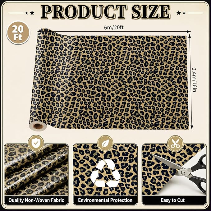 Leopard Print Bulletin Board Roll Non-Woven Fabric Poster 16in X 20ft | Back to - Image 2