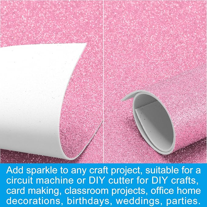 PATIKIL Pink Shiny EVA Glitter Foam Sheet 11 x 8 Inch 2mm Thick - Image 5