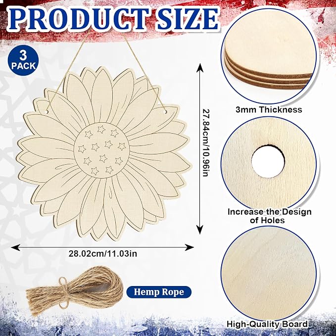 Large 12" Wooden Spring Ornaments to Paint Star Crafts, DIY Blank Unfinished - Image 2