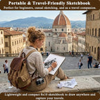 8" x 10" Sketch Book, 100 Sheets Hardcover Sketchbook, 68 lb/100gsm Drawing - Image 7
