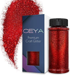 Ceya 3.8oz/ 110g Holographic Ultra Fine Glitter Powder Laser Wine Red Glitter by CEYA