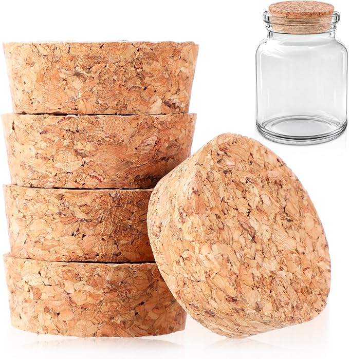 10Pcs Large Cork Stoppers Cork Bottle Stopper Wooden Tapered Corks Plug Beer by Unknown