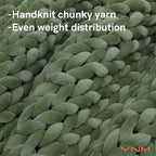 YnM Velvet Weighted Blanket, Handmade Chunky Knitted Design, Soft and Cozy - Image 2