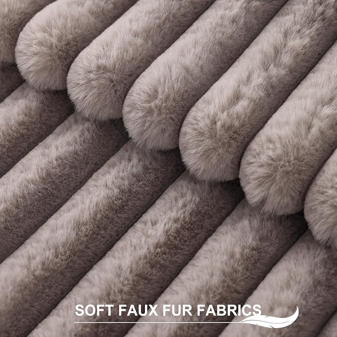 Pallene Faux Fur Plush Throw Pillow Covers 22x22 Set of 2, Luxury Soft Fluffy - Image 2