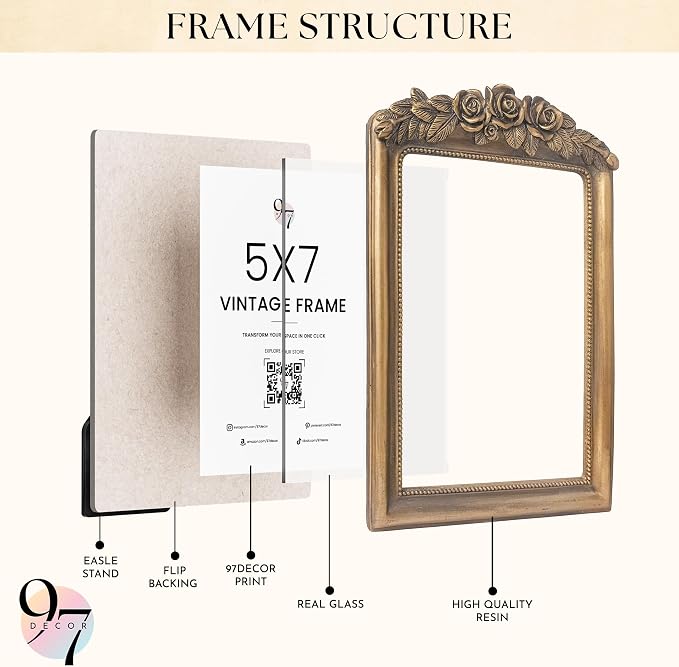 97 Decor Vintage Gold Picture Frames 5x7 - Image 3