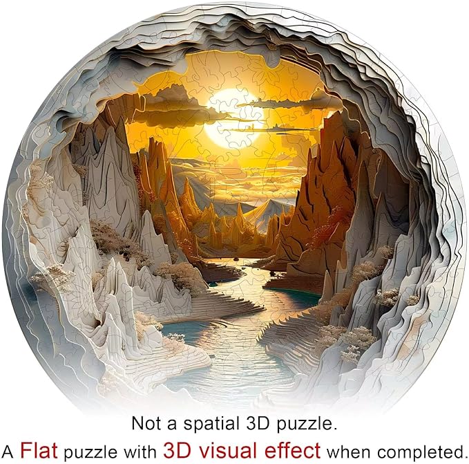 Wooden Puzzles for Adults, 3D Vision Inside Wooden Puzzles 500 Pieces, Unique - Image 2