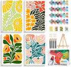 4 Pack Framed Paint by Numbers Kit by Yezavesu