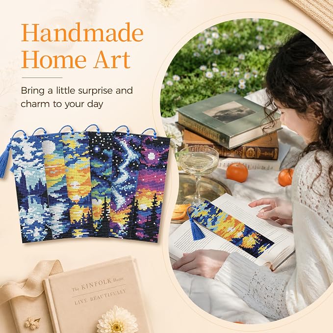 CYANFOUR 6 Pcs Cross Stitch Bookmark Kit - Image 5