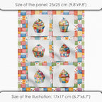 Patchwork Cupcake Fabric Panel – Single Continuous Cotton Satin Panel - Image 6