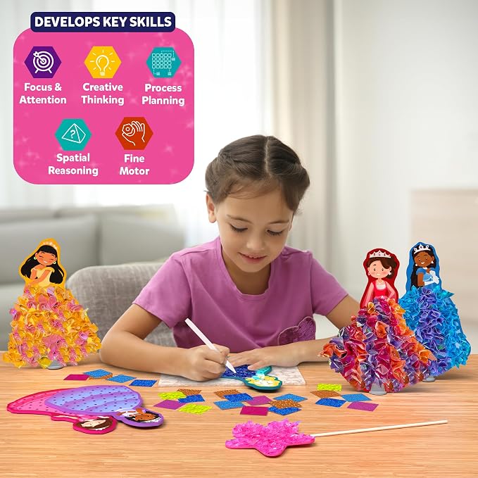Skillmatics Poke-in Art – Magical Princesses, DIY Wood Craft Kits | Mess-Free - Image 7