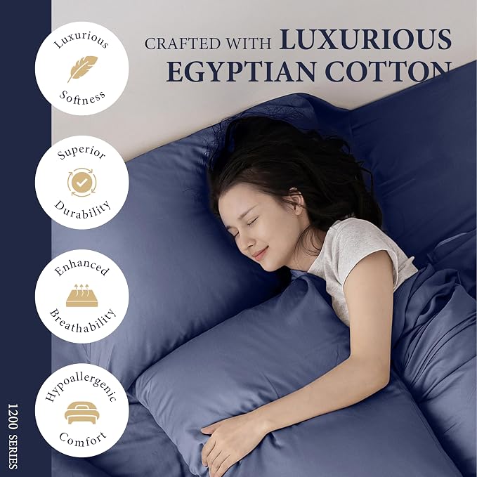 100% Egyptian Cotton Queen Size Sheets Set - Image 2