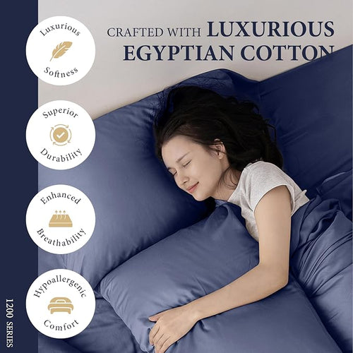 100% Egyptian Cotton King Size Sheets Set - Image 2