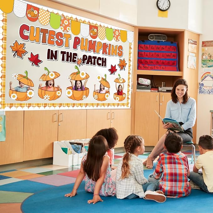 Thanksgiving Pumpkin Bulletin Board Fall Pumpkin Classroom Decorations Autumn - Image 4