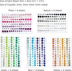 2800PCS 25 Sheets Self-Adhesive Jewel Stickers Rhinestones Jewels Rhinestone - Image 2