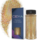 Ceya 3.8oz/ 110g Holographic Ultra Fine Glitter Powder Laser Gold and Silver by CEYA