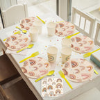 Boho Rainbow Party Plates Napkins Decorations Serves 24, Groovy Hippie Party - Image 6