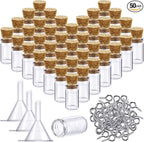 Yungyan 50 Pieces Small Mini Glass Bottles Jars by Yungyan