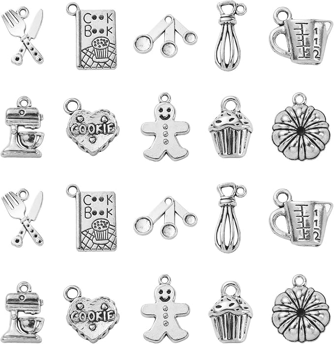 DanLingJewelry 100Pcs 10 Styles Baking Charms Cupcake Bakery Coffee Egg Beater by DanLingJewelry
