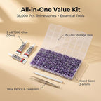 36000Pcs Amethyst Rhinestones for Bedazzling, Mixed Sizes 2-6mm Bedazzler Kit - Image 2